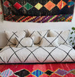 Moroccan Handmade Floor Couch - Unstuffed Cotton White Sofa covers + Pillow case