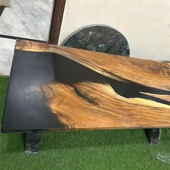 Epoxy Table Black Dining Table Epoxy Coffee Table Resin Table River Table Decor