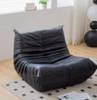 Luxury Black Leather Togo Sofa Chair, Modern 95x95cm Single Seat -