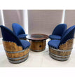 Wine Barrel 4-Chair Mid-Barrel Full Table Set (Wine Barrel Table-Whiskey Barrel)