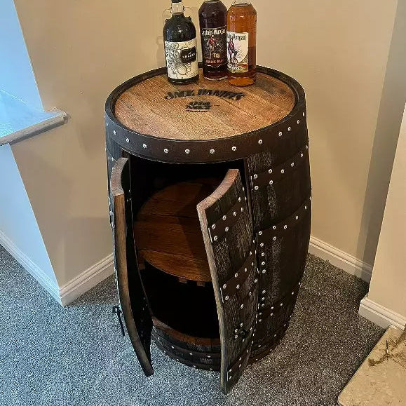 Whisky Barrel Scotch Reclaimed Cask - Drinks Cabinet - Oak Barrel - Mini Bar