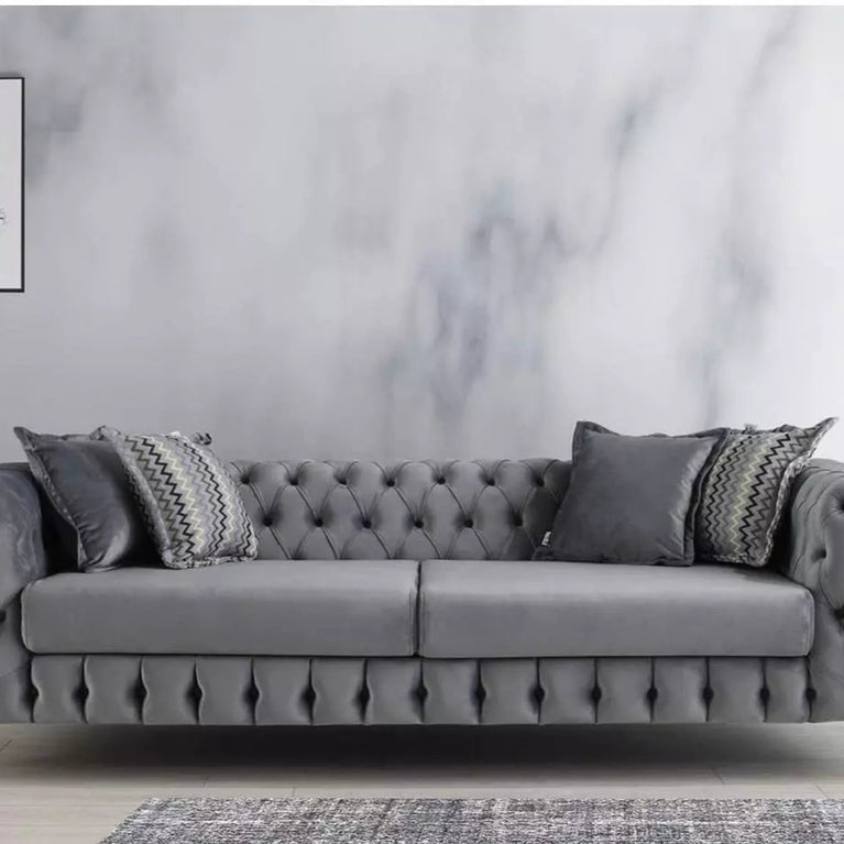 Bespoke Italian Chesterfield Velvet Sofa – Luxurious Handmade Elegance