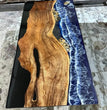 Ocean Waves Epoxy Dining,coffee, center table Handmade Resin River Natural Wood