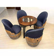 4-Chair Steel Table Set (Dining/Living Room) (Wine Barrel Chair -Whiskey Barrel)