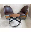 Wine Barrel 2-Chair Hoop Table Chair Set(Wine Barrel Table-Whiskey Barrel Chair)