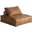 Italian Modern Leather Square Sofa Chair with Cushion