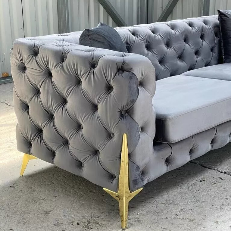 Bespoke Italian Chesterfield Velvet Sofa – Luxurious Handmade Elegance