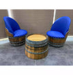 Wine Barrel 2-Chair Half-Barrel Table Set (Barrel Chair -Whiskey Barrel Table)