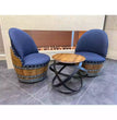 Wine Barrel 2-Chair Hoop Table Chair Set(Wine Barrel Table-Whiskey Barrel Chair)