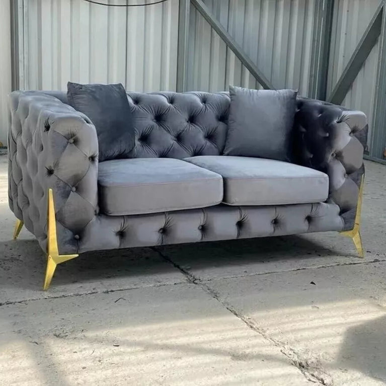 Italian Chesterfield Hand Upholstered Bespoke Velvet Sofas 3 Seat 2 Seat Corner