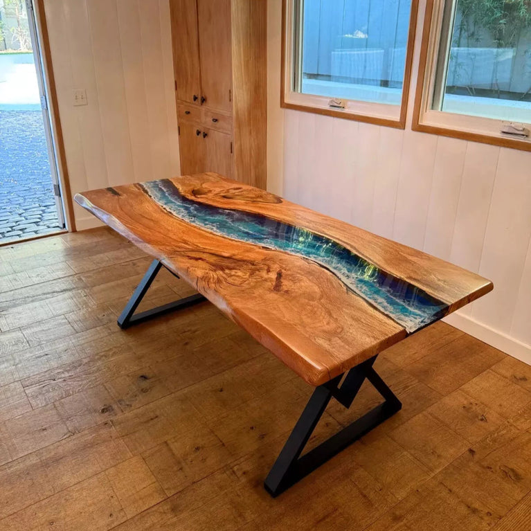 Handmade Blue Epoxy Resin Dining Table | Coffee Table | Center Table Custom art