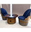 Wine Barrel 2-Chair Mid-Barrel Table Set ( Whiskey Barrel Table-Barrel Chair)