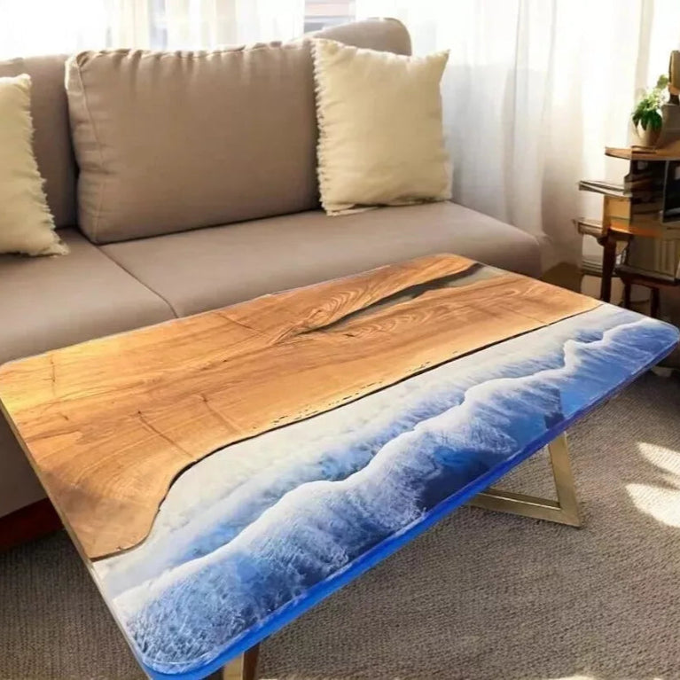 Luxury Handmade Blue Epoxy Resin Table - Unique Coffee & Dining Tables for home