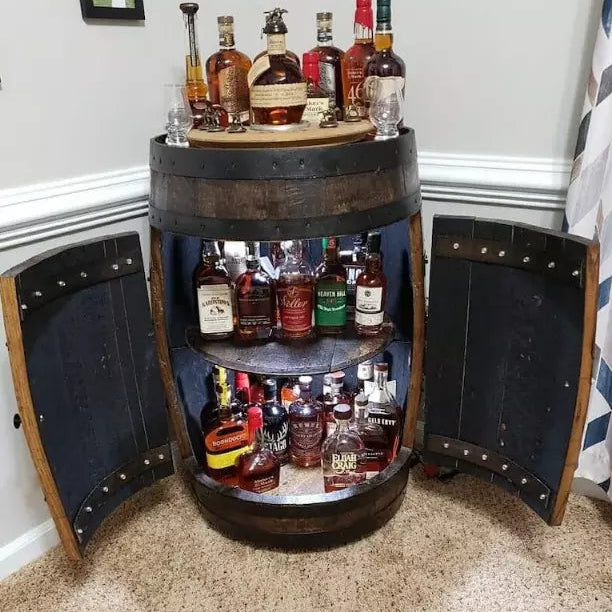 Whisky Barrel Scotch Reclaimed Cask - Drinks Cabinet - Oak Barrel - Mini Bar