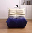 Togo-Style Sofa Couch, Blue Gradient Polyester Couch, Roset Line Design-