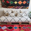 Moroccan Handmade Floor Couch - Unstuffed Cotton White Sofa covers + Pillow case