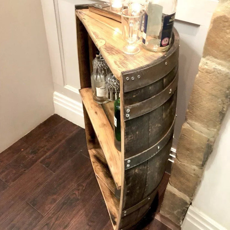 Barrel bar - oak whisky barrel - home bar - display cabinet - Half Barrel