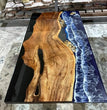 Ocean Waves Epoxy Dining,coffee, center table Handmade Resin River Natural Wood