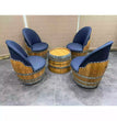 Wine Barrel 4-Chair Half-Barrel Table Set (Barrel Chair - Whiskey Barrel Table)