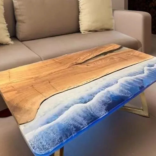 Luxury Handmade Blue Epoxy Resin Table - Unique Coffee & Dining Tables for home