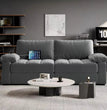 Sofa Couch Modern Velvet Couch with Removable Covers & USB Ports Oversized