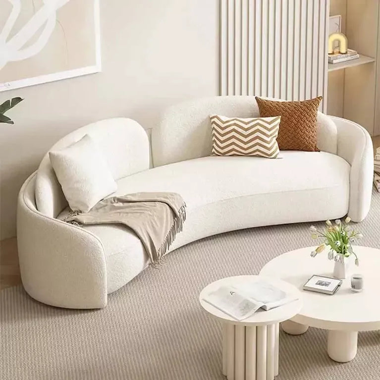 Modern Curved Sofa Couch 170x86x75cm Corner Lambswool Living Room Sofa