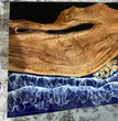 Ocean Waves Epoxy Dining,coffee, center table Handmade Resin River Natural Wood