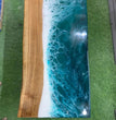 Blue Ocean Wave Epoxy Dining Table,  Acacia Wooden Epoxy Table, Hallway Decors