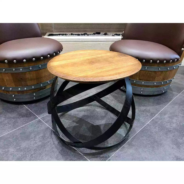 Wine Barrel 4-Chair Table Set (Wine Barrel Chair-Whiskey Barrel Table Chair)