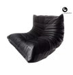 Luxury Black Leather Togo Sofa Chair, Modern 95x95cm Single Seat -