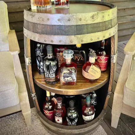 Whisky Barrel Scotch Reclaimed Cask - Drinks Cabinet - Oak Barrel - Mini Bar