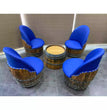 Wine Barrel 4-Chair Half-Barrel Table Set (Barrel Chair - Whiskey Barrel Table)