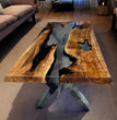 Black Epoxy Dining Table Countertop Handmade Luxury Hallway Furniture Room Decor