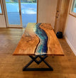 Handmade Blue Epoxy Resin Dining Table | Coffee Table | Center Table Custom art