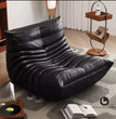 Luxury Black Leather Togo Sofa Chair, Modern 95x95cm Single Seat -