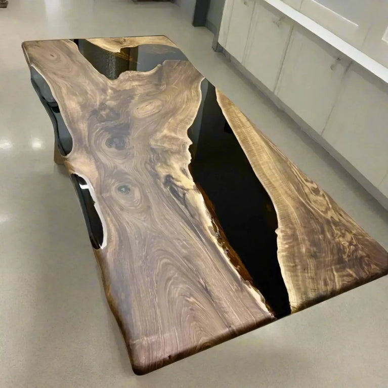 Luxury Handmade Black Epoxy Resin Table - Unique Coffee & Dining Tables for gift