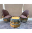 Wine Barrel 2-Chair Half-Barrel Table Set (Barrel Chair -Whiskey Barrel Table)