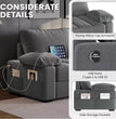 Sofa Couch Modern Velvet Couch with Removable Covers & USB Ports Oversized