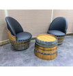 Wine Barrel 2-Chair Half-Barrel Table Set (Barrel Chair -Whiskey Barrel Table)