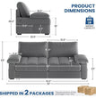 Sofa Couch Modern Velvet Couch with Removable Covers & USB Ports Oversized