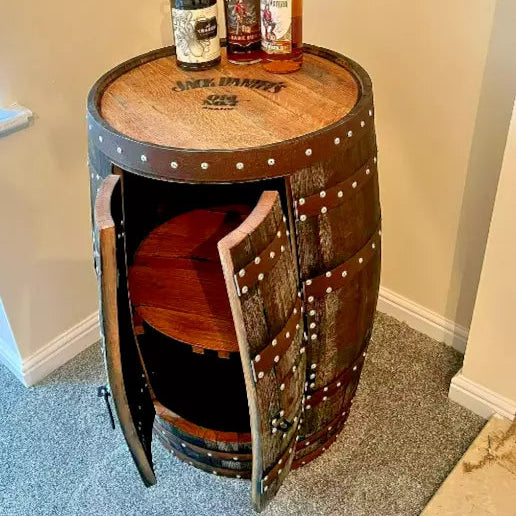 Whisky Barrel Scotch Reclaimed Cask - Drinks Cabinet - Oak Barrel - Mini Bar