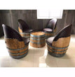 Wine Barrel 4-Chair Half-Barrel Table Set (Barrel Chair - Whiskey Barrel Table)